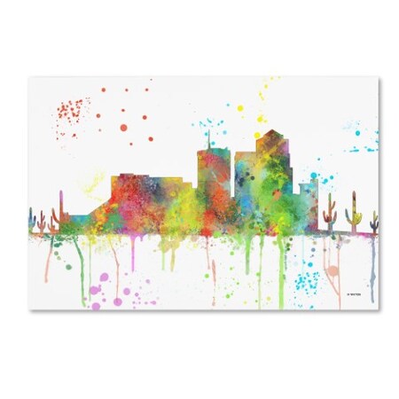 Trademark Fine Art Marlene Watson 'Tucson Arizona Skyline Mclr-1' Canvas Art, 22x32 MW0267-C2232GG
